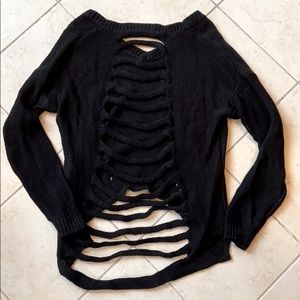 LF Purchased Black Sweater with Ribbed Back (S)